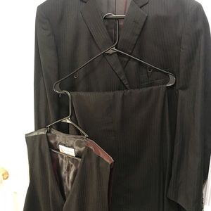 3 piece black herringbone suit